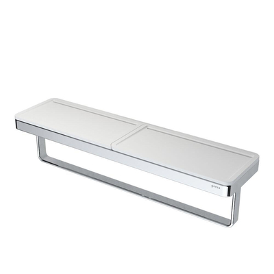 Geesa Frame Porte-serviettes avec tablette 42cm Blanc / Chrome