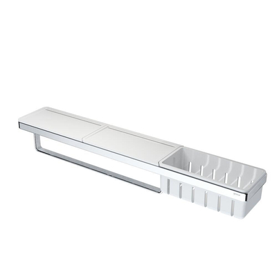 Geesa Frame Étagère avec porte-serviettes et panier de douche Blanc / Chrome