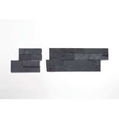 Royal plaza steenstrips pièce d'angle ardoise 150x400 +150x150 noir mat