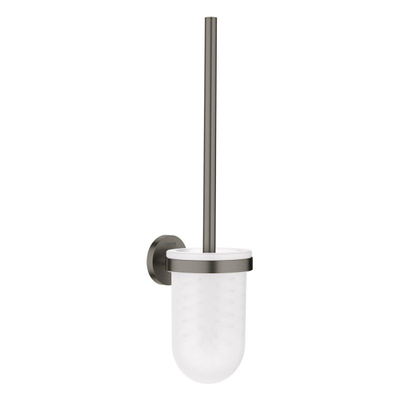 GROHE Essentials Toiletborstelhouder - wandmontage - rond - open - brushed hard graphite