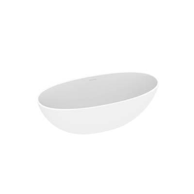 Baignoire îlot Royal plaza Lengua 180x80cm ovale avec bonde pop up mat blanc