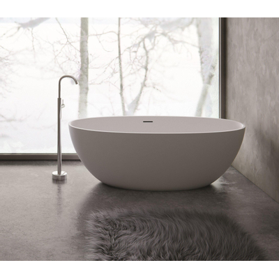 Baignoire îlot Royal plaza Lengua 180x80cm ovale avec bonde pop up noir mat