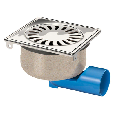 Van den Berg siphon de sol inox 146x146mm sortie latérale INOX
