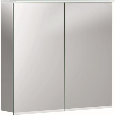 Geberit OPTION Plus spiegelkast - met verlichting - 2 deuren - 75x70x17.2cm - zilver
