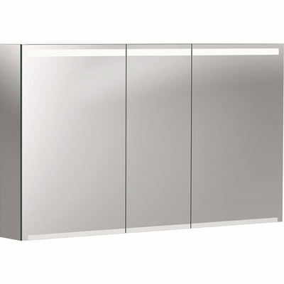 Geberit OPTION spiegelkast - met verlichting - 3 deuren - 120x70x15cm - spiegel zilver