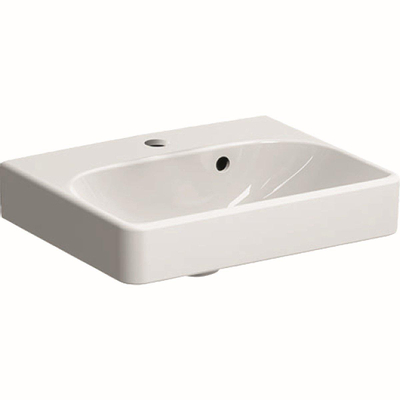 Geberit Smyle Lave-mains carré avec trou pour robinet et trop-plein 45x36x16cm blanc 500222011
