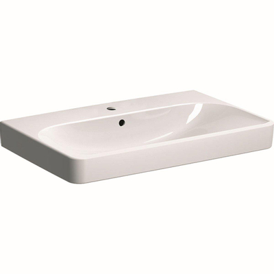 Geberit Smyle wastafel - 75cm - 1 kraangat - met overloop - wit