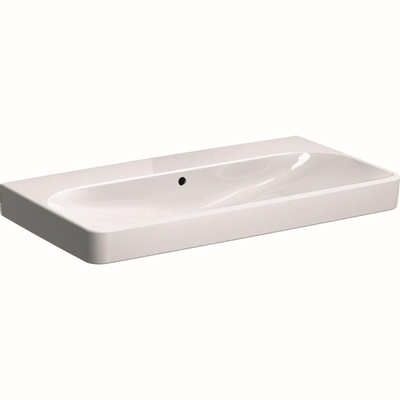 Geberit Smyle wastafel - 90cm - zonder kraangat - met overloop - wit