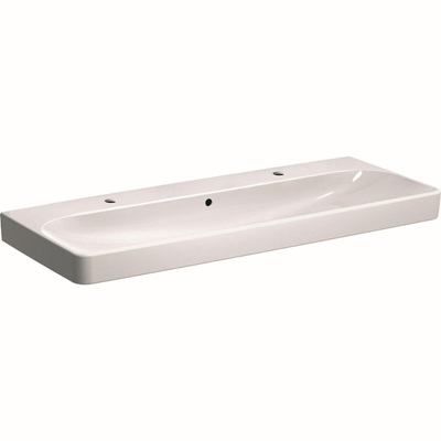 Geberit Smyle Square lavabo 2 trous de robinet avec trop-plein 120x48x16.5cm blanc