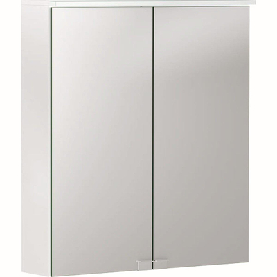 Geberit Option Basic spiegelkast – 60x67.7x18 cm – directe LED boven – dubbelzijdige spiegeldeuren – Wit