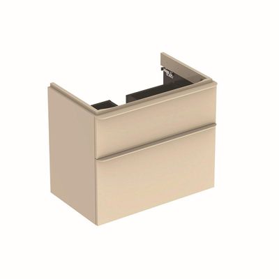 Geberit Smyle Square wastafelonderbouwkast met 2 laden 73.4x61.7x47cm zandgrijs OUTLETSTORE