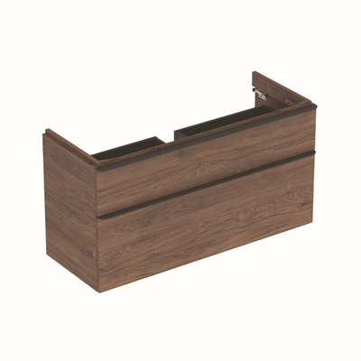 Geberit Smyle wastafelonderkast - 2 la - 118.4x62cm notelaar hickory - grijs
