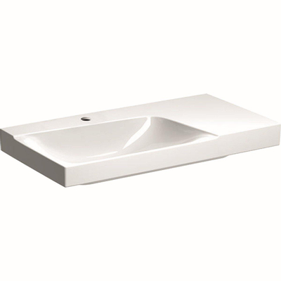 Geberit Xeno2 wastafel - 90x48x14cm - met kraangat - zonder overloop afleg rechts KeraTect - wit