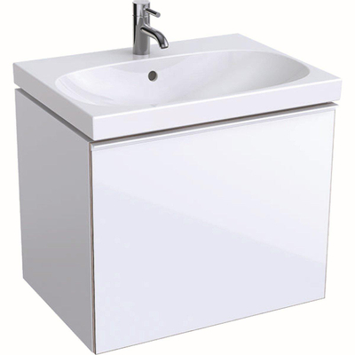 Geberit acanto meuble sous lavabo avec 1 tiroir 64x53.5x47.6cm avec poignée avec siphon blanc d'occasion