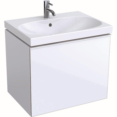 Geberit Acanto Meuble sous-vasque avec 1 tiroir 64x53.5x47.6cm poignée avec siphon blanc