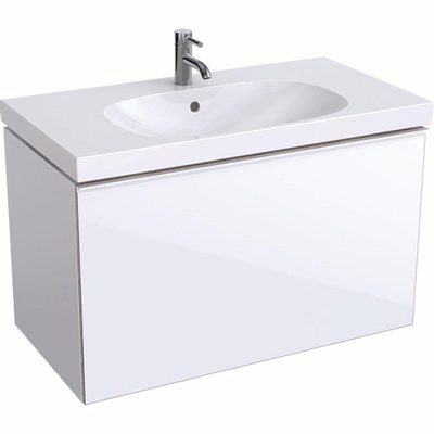 Geberit Acanto meuble sous-lavabo avec 1 tiroir 89x53.5x47.5 cm avec poignée avec siphon blanc