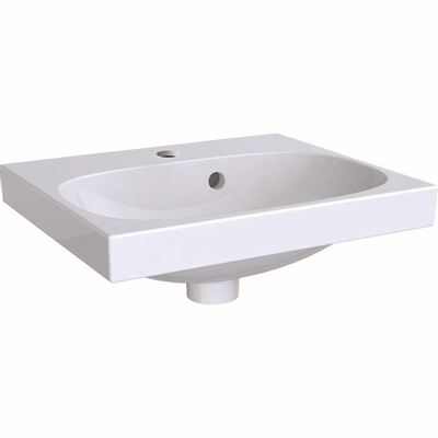 Geberit Acanto fontein - 45cm - 1 kraangat - met overloop - wit