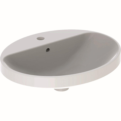 Geberit VariForm lavabo à poser ovale avec plage de robinetterie avec trop-plein 55x45x17.8cm blanc 500720012