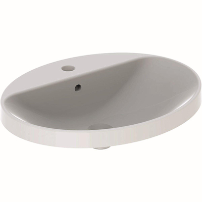 Geberit VariForm lavabo à poser ovale avec plage de robinetterie avec trop-plein 60x48x17.8cm blanc 500724012