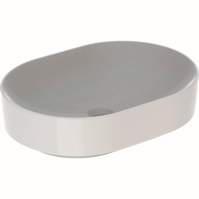 Geberit VariForm lavabo à poser de forme elliptique sans trou de robinetterie sans trop-plein 55x40x15.8cm blanc