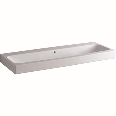 Geberit ICon wastafel - 120x48.5x16cm - 1 wasbak - 0 kraangaten - met overloopgat - keramiek - glans wit