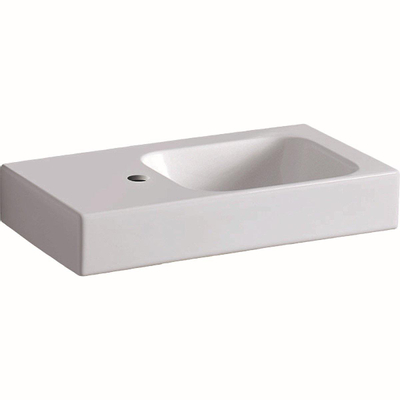 Geberit ICon fontein - 53x31x13.5cm - 1 wasbak - 1 kraangat Links - zonder overloopgat - keramiek - glans wit