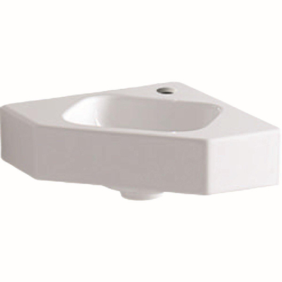 Geberit Icon lave-mains d’angle 46x33x13cm 1 vasque 1 trou de robinetterie Central sans trop-plein Céramique Blanc brillant