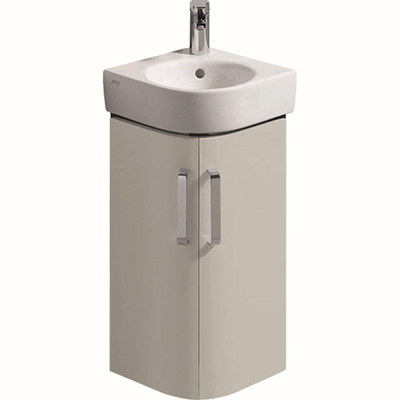 Geberit Renova Compact meuble sous-lavabo d’angle avec 2 portes 42.5x60.4x33cm gris clair