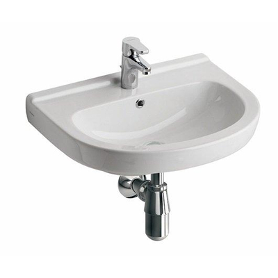 Geberit 300 Basic wastafel - 60cm - 1 kraangat - met overloop - wit