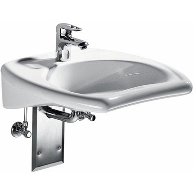 Geberit 300 Comfort Vitalis rolstoelwastafel - 65x60x15cm - zonder kraangat - met overloop - wit
