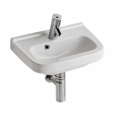 Geberit 300 Basic Lave-mains avec trou de robinet droit et trop-plein 40x25x15cm Blanc