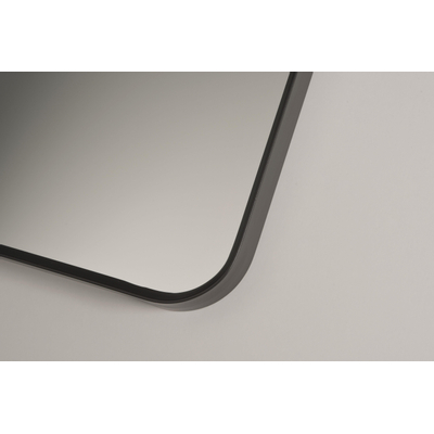 Royal plaza Intent miroir rectangulaire angles arrondis 80x100 noir mat