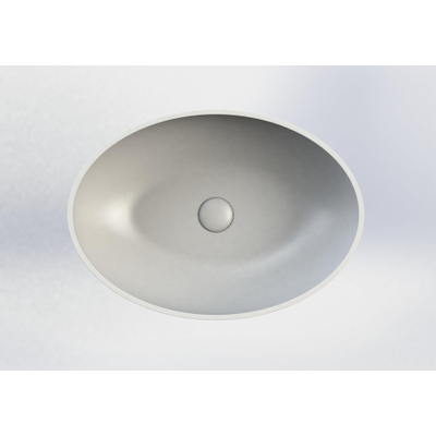 Royal plaza Cinea opzetwastafel 57x40,5cm z/kraangat z/overl. mat wit