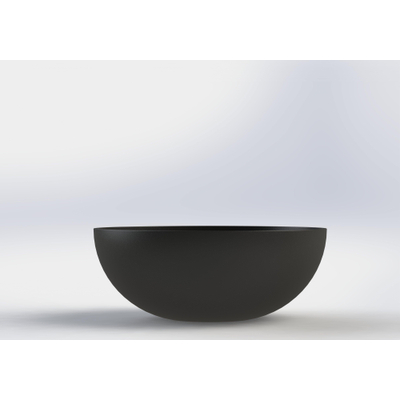 Royal plaza Cinea vasque à poser 40x40cm s/trou de robinet s/trop-plein m.noir