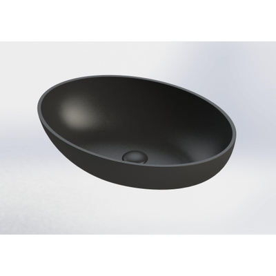 Royal plaza Cinea vasque à poser 57x40,5cm s/trou de robinet s/trop-plein f.noir