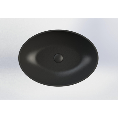 Royal plaza Cinea vasque à poser 57x40,5cm s/trou de robinet s/trop-plein f.noir