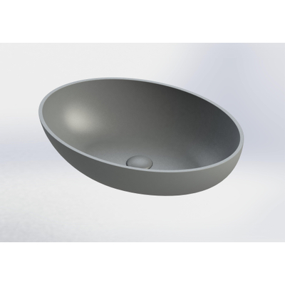 Royal plaza Cinea vasque à poser 57x40,5cm s/trou de robinet s/trop-plein béton mat