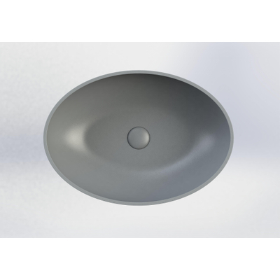 Royal plaza Cinea opzetwastafel 57x40,5cm z/kr.gat z/overl mat beton