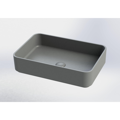 Royal plaza Cinea opzetwastafel 56,5x37,5cm z/kr.gat z/overl beton gr