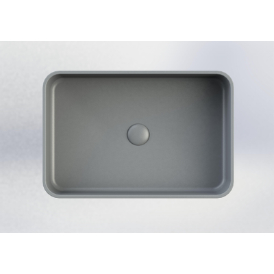 Royal plaza Cinea opzetwastafel 56,5x37,5cm z/kr.gat z/overl beton gr