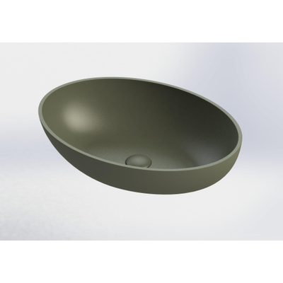 Royal plaza Cinea vasque à poser 57x40,5cm s/trou de robinet s/trop-plein m.vert