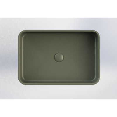 Royal plaza Cinea vasque à poser 56,5x37,5cm s/trou robinet s trop-plein vert