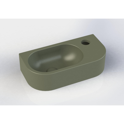 Royal plaza Person fontein 40x20cm 1 kraangat Rechts zonder overloop mat groen