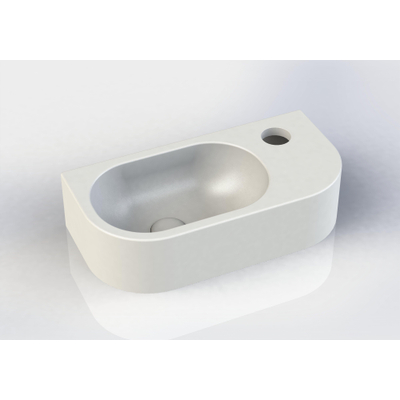 Royal plaza Person lave-mains 40x20x10cm - arrondi - ComforStone - trou de robinet à droite - blanc mat