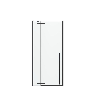 Porte pivotante Royal Plaza Guard avec 1 partie fixe 90x200cm gauche/droite noir mat-transparent