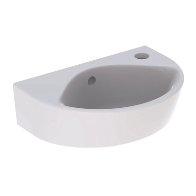 Geberit Renova fontein compact met kraangat rechts met overloop 36x25x14.8cm wit