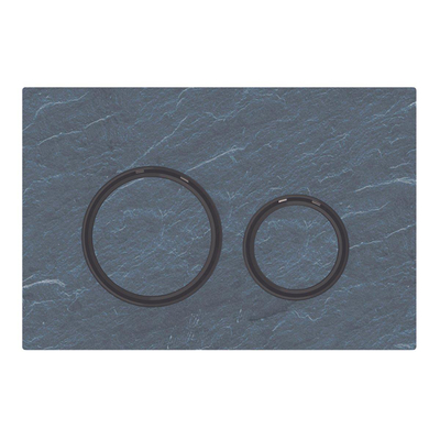 Geberit Sigma50 bedieningsplaat - 2-toets spoeling - rond - zwart chroom/Mustang lei - dualflush - mustang leisteen (grijs)