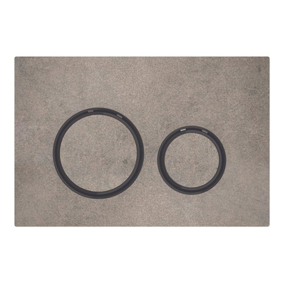 Geberit Sigma50 bedieningsplaat - 2-toets spoeling - rond - zwart chroom/betonlook - dualflush - hoogglans chroom