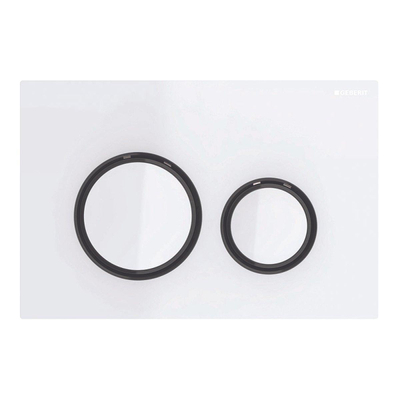 Geberit Sigma50 bedieningsplaat - 2-toets spoeling - rond - dualflush - zwart chroom wit