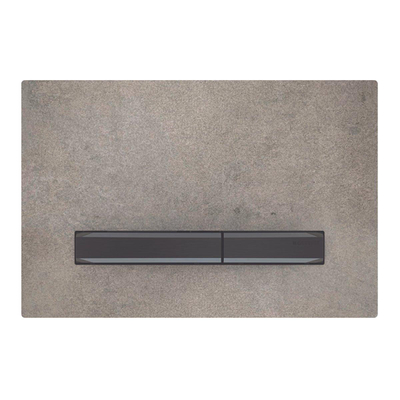Geberit Sigma50 bedieningsplaat - 2-toets spoeling - vierkant - zwart chroom/betonlook - dualflush - hoogglans chroom